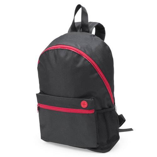 Рюкзак "Town", черный с красными молниями, 28х38х12 см
