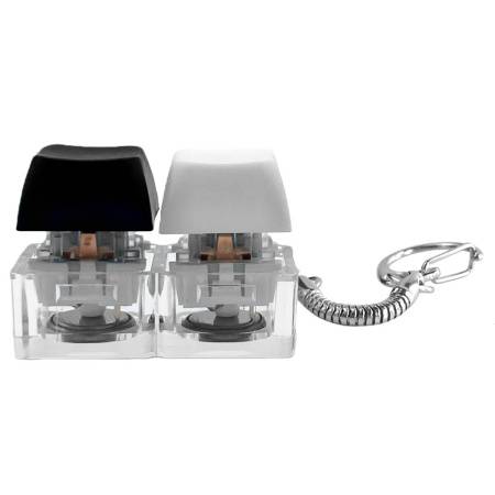 Брелок KeyDuo с LED подсветкой (фонарик), чёрно-белый