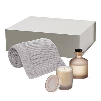 Подарочный набор Mizu, Malta Soft, бежевый (свеча, диффузор, плед)