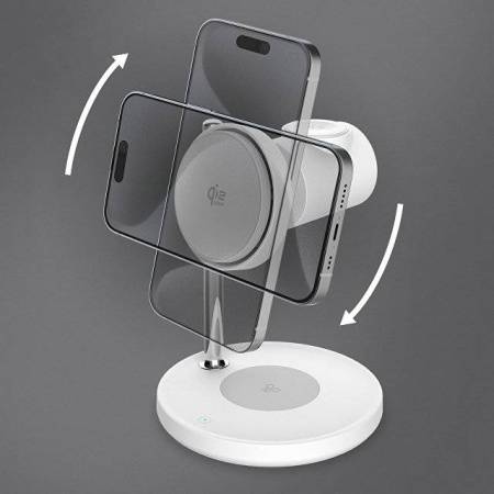 Беспроводная зарядная станция 3 в 1 QI2.2 Max Power, Белая, Deppa