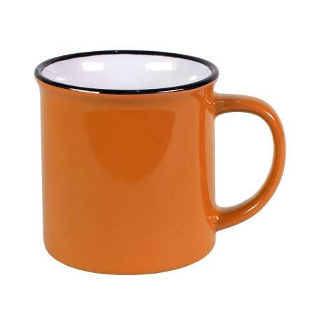 Кружка CAMP, голубая  с черным кантом, 280мл, тонкая керамика