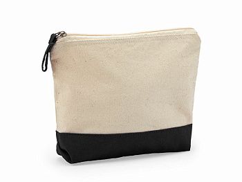 Косметичка DOEL из хлопка плотностью 280 г/м2, бежевый/черный Косметичка DOEL из хлопка плотностью 280 г/м2, бежевый/черный