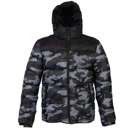 Куртка мужская "SIBERIA", камуфляж серый, чёрный, S, 100% нейлон 40г/м2