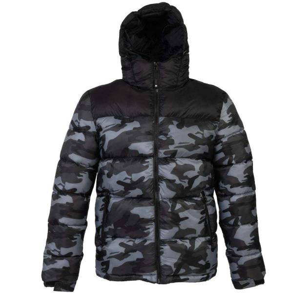 Куртка мужская "SIBERIA", камуфляж серый, чёрный, S, 100% нейлон 40г/м2