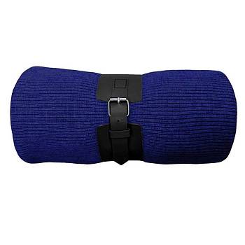 Плед  "Belt", т.синий, 130 х 180 см, 100% акрил, с поясом
