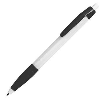 Ручка шариковая N9 с грипом, белый/черный, пластик Ручка шариковая N9 с грипом, белый/черный, пластик