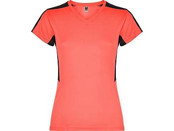 Футболка "Suzuka" женская, неоновый коралловый/черный