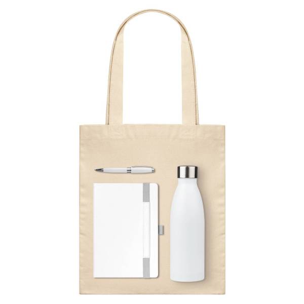 Подарочный набор Galaxy, белый (ежедневник, ручка, термобутылка