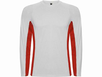 Футболка "Shanghai " мужская с длинным рукавом, белый/красный