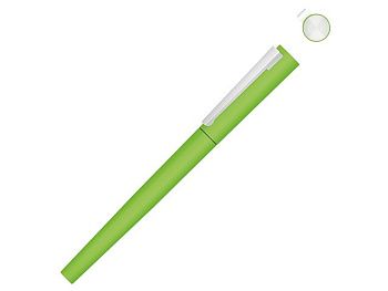 Ручка металлическая роллер «Brush R GUM» soft-touch с зеркальной гравировкой, зеленое яблоко Ручка металлическая роллер «Brush R GUM» soft-touch с зеркальной гравировкой, зеленое яблоко