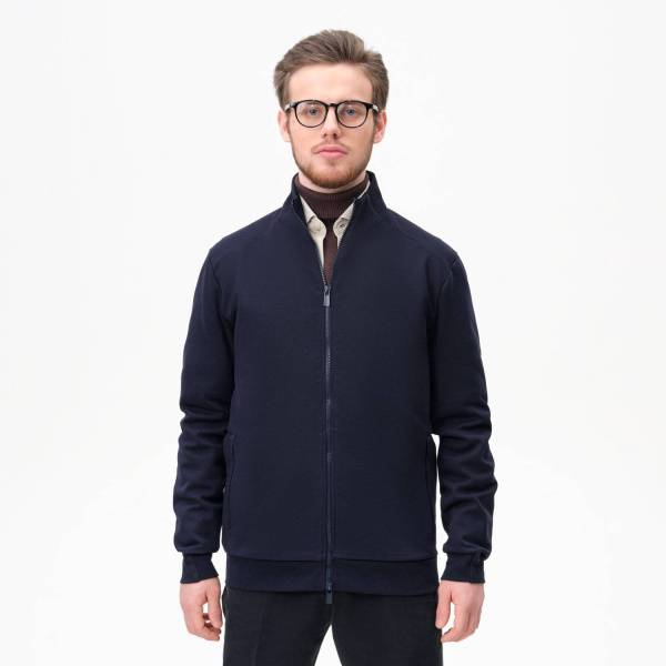 Толстовка на молнии ASTIN,  темно-синяя