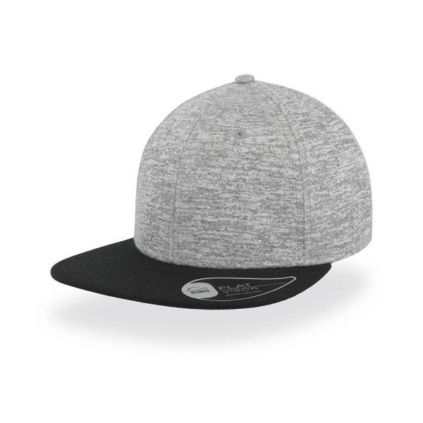 Бейсболка "BOOST",6 клиньев, пластиковая застежка,серый с черным,70% вискоза,30% п/э