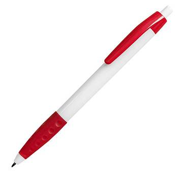 Ручка шариковая N9 с грипом, белый/красный, пластик Ручка шариковая N9 с грипом, белый/красный, пластик