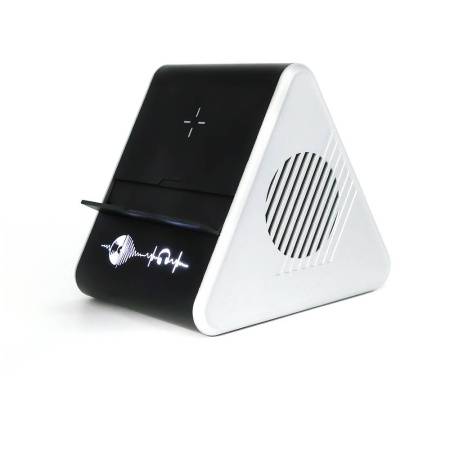 Колонка Dorn с беспроводной зарядкой и подсветкой гравировки, черный