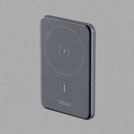 Внешний АКБ NRG MageSafe Alum 5000 мА-ч, 15Вт QI, серый, Deppa