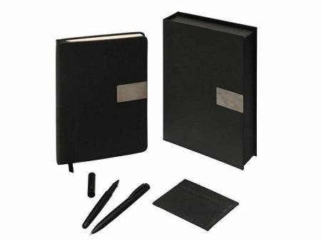 Подарочный набор "Goethe" с блокнотом А5, 2-мя ручками и картхолдером, черный