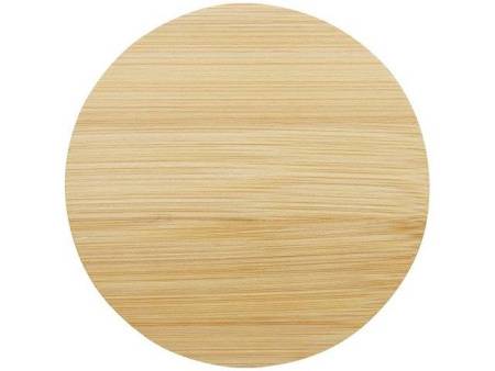 Стеклянная кружка Lenora емкостью 250 мл с бамбуковой крышкой - прозрачный