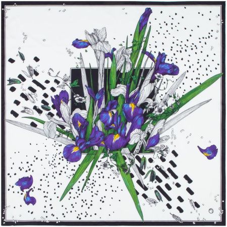 Платок шелковый Delicate, пионы