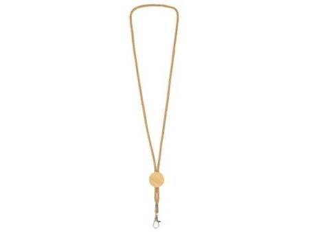 Ланъярд из бумаги с бамбуковой плашкой "Franklinia", натуральный