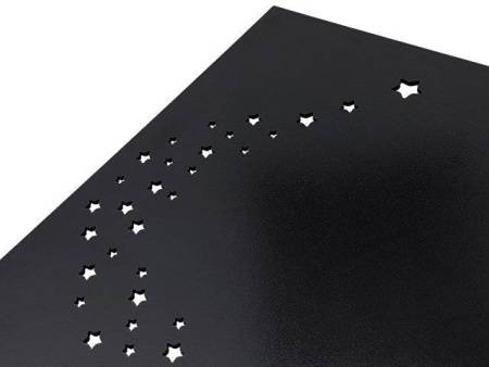 Подарочная коробка из фанеры Constellation 330х220х100 мм, фанера 6 мм, крышка на выдвижных пазах черная ЛХДФ 3 мм, бечевка