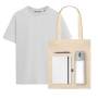 Набор с одеждой KRIS (футболка, бутылка, ежедневник, ручка, шоппер), белый