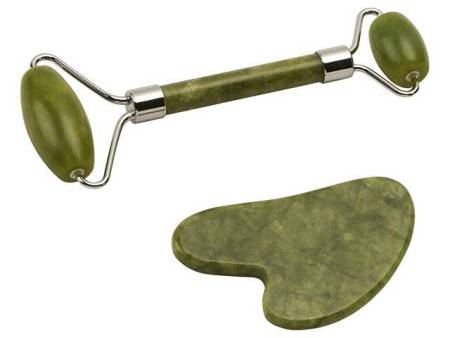 Сет роллер и гуаша "Rituals" из нефрита, зеленый