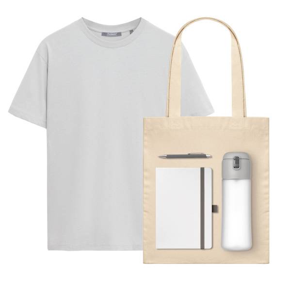 Набор с одеждой KRIS (футболка, бутылка, ежедневник, ручка, шоппер), белый
