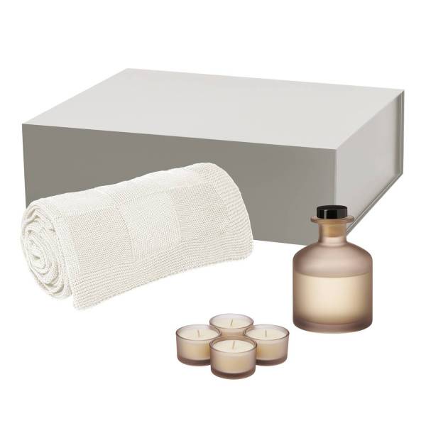Подарочный набор Sento, Fado, бежевый (свеча, диффузор