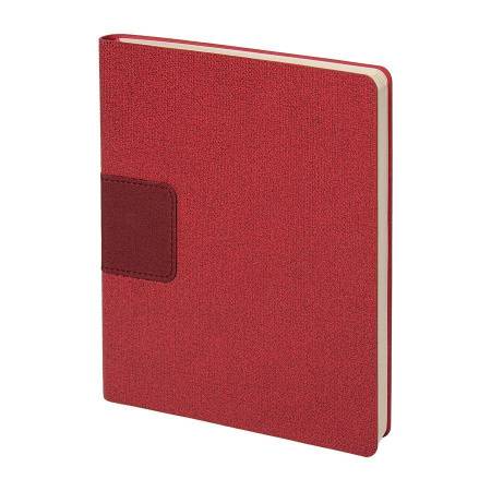 Бизнес-блокнот "Tweedi", 150х180 мм, красный, кремовая бумага, гибкая обложка