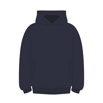 Худи оверсайз унисекс FUSION, темно-синий, размер XS/S