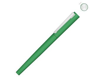 Ручка металлическая роллер «Brush R GUM» soft-touch с зеркальной гравировкой, зеленый Ручка металлическая роллер «Brush R GUM» soft-touch с зеркальной гравировкой, зеленый