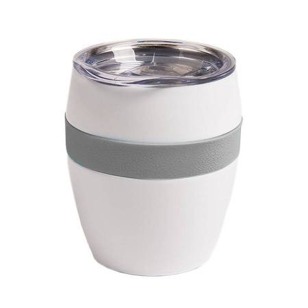 Термокружка LINE, белый/голубой, сталь