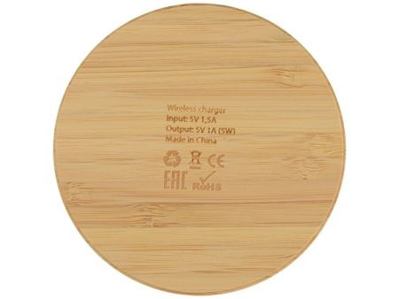 Беспроводное зарядное устройство из бамбука "Cap", натуральный