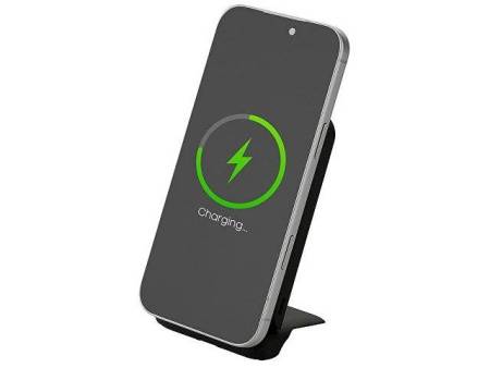 Беспроводной внешний аккумулятор с подсветкой лого и подставкой «Magflash», 10000 мАч, 15 Вт, черный