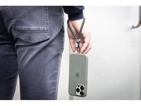 Ремешок-держатель для телефона с зарядным кабелем USB-C - USB-C «Lany Wristband Charge Eco», серый