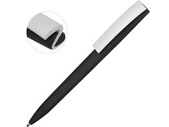 Ручка пластиковая soft-touch шариковая «Zorro», черный/белый Ручка пластиковая soft-touch шариковая «Zorro», черный/белый