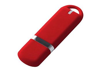 USB-флешка на 64 ГБ с покрытием soft-touch, красный USB-флешка на 64 ГБ с покрытием soft-touch, красный