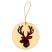 Украшение новогоднее "Red deer",диаметр 9 см , фанера, бежевый, красный