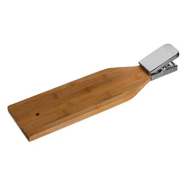 Доска для чистки рыбы деревянная,  с зажимом, 12*46*2см