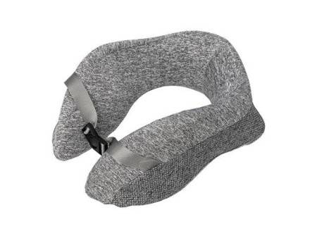 Подушка TORBER, дорожная, с эфектом памяти, серая, полиэстер, 20х27х10 см