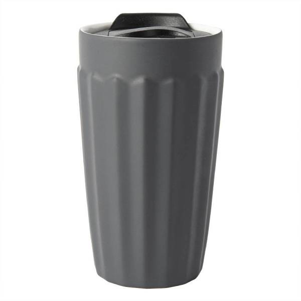 Стакан ZODIAC с крышкой, темно-серый, 345мл, D=8,5см,H=15,5см