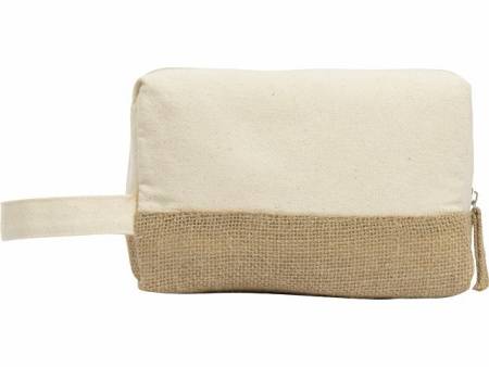Косметичка "Jute" с ручкой из хлопка и джута, натуральный
