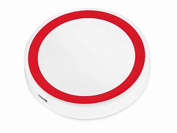 Беспроводное зарядное устройство «Dot», 5 Вт, белый/красный Беспроводное зарядное устройство «Dot», 5 Вт, белый/красный