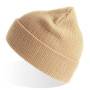 Шапка вязаная  RIO, с отворотом, бежевый, 50% переработанный полиэстер