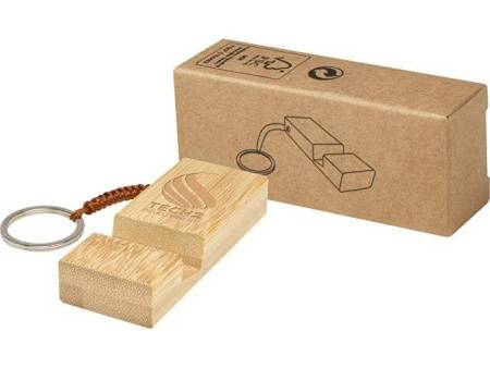 Bosona бамбуковый держатель для мобильного телефона с брелком, натуральный