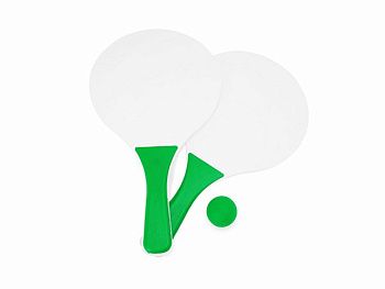 Набор FEROE для игры на пляже (2 ракетки и мячик), белый/папоротник Набор FEROE для игры на пляже (2 ракетки и мячик), белый/папоротник