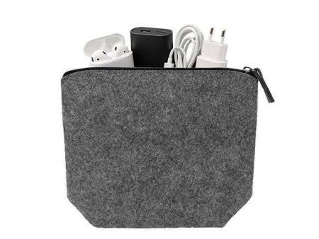 Органайзер для электроники и проводов "Felt" из RPET-фетра, серый