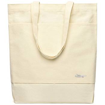 Сумка для покупок JETTA 325 г/м² с шильдом - самолёт, натуральный