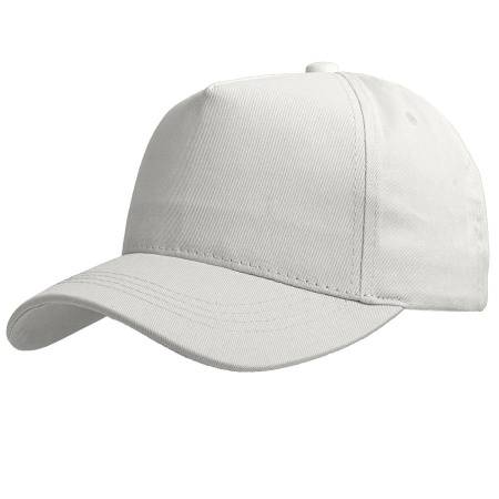 Бейсболка "Valley", 5 клиньев, металлическая застежка, белый, 100% хлопок
