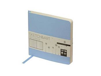 Скетчбук "Sketch & Art" в мягком переплете 145х145 мм, 100 л. бежевой бумаги 100 гр., голубой Скетчбук "Sketch & Art" в мягком переплете 145х145 мм, 100 л. бежевой бумаги 100 гр., голубой